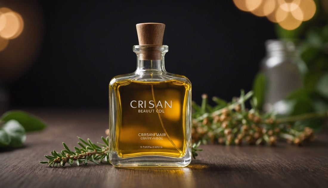 CRISAN Beauty Hair Oil bottle with natural ingredients.