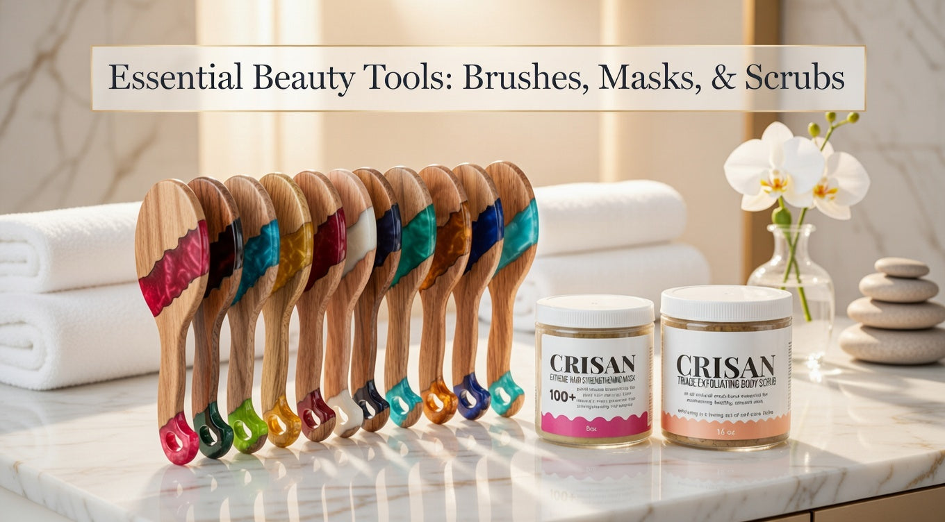 Essential Beauty Tools: Brushes, Masks, & Scrubs