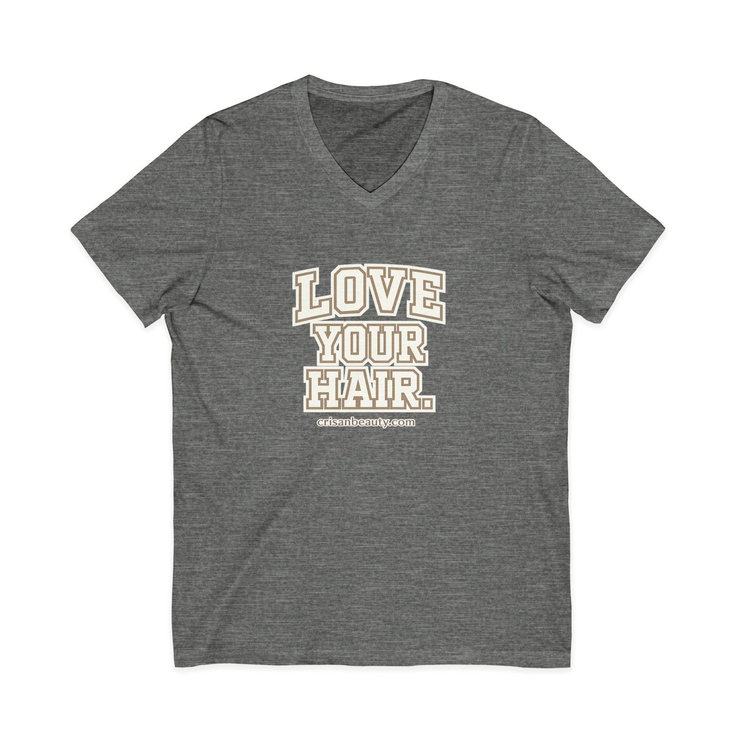 Love Your Hair V-Neck Tee — Positive Hair Care Graphic T-Shirt