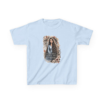 Kids Tee — “Take Extremely Good Care of Your Hair” Floral Portrait Shirt