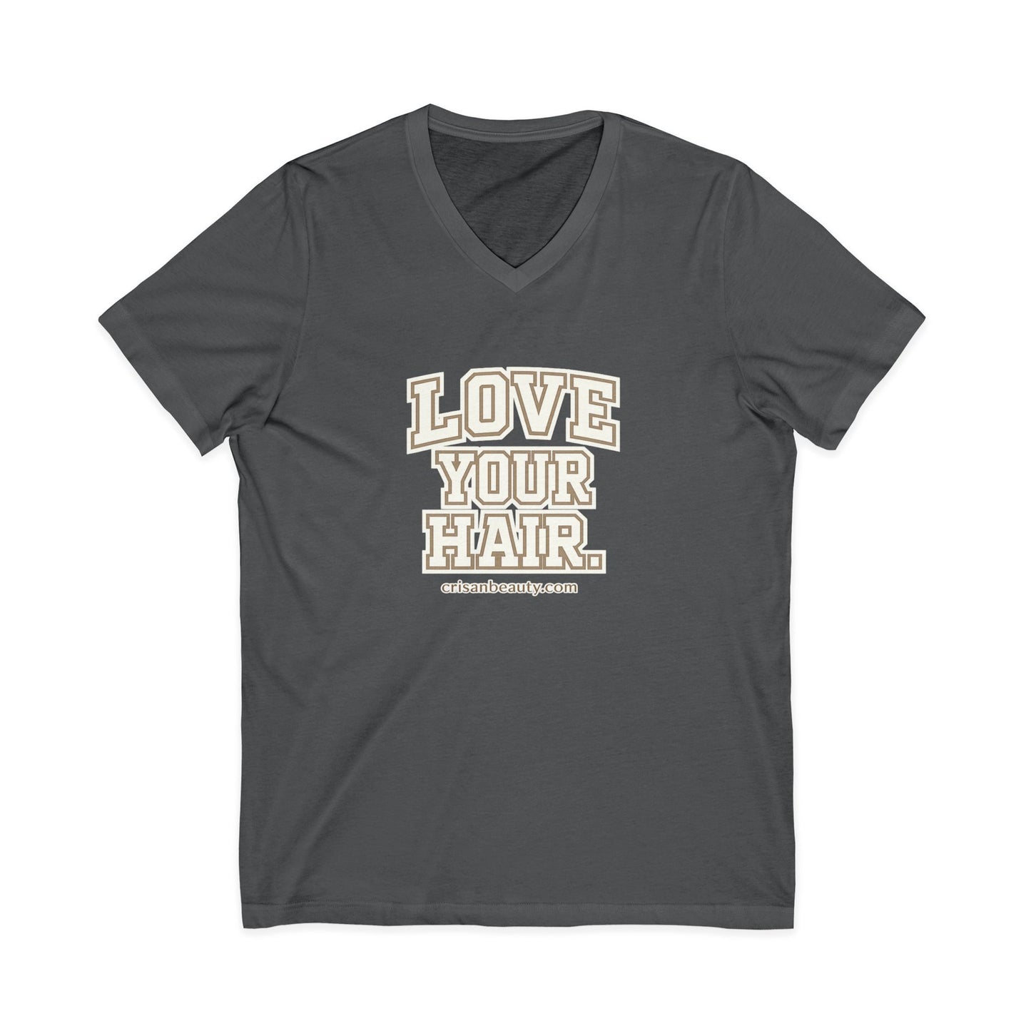 Love Your Hair V-Neck Tee — Positive Hair Care Graphic T-Shirt