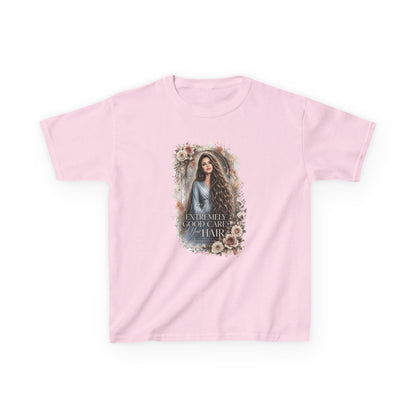 Kids Tee — “Take Extremely Good Care of Your Hair” Floral Portrait Shirt