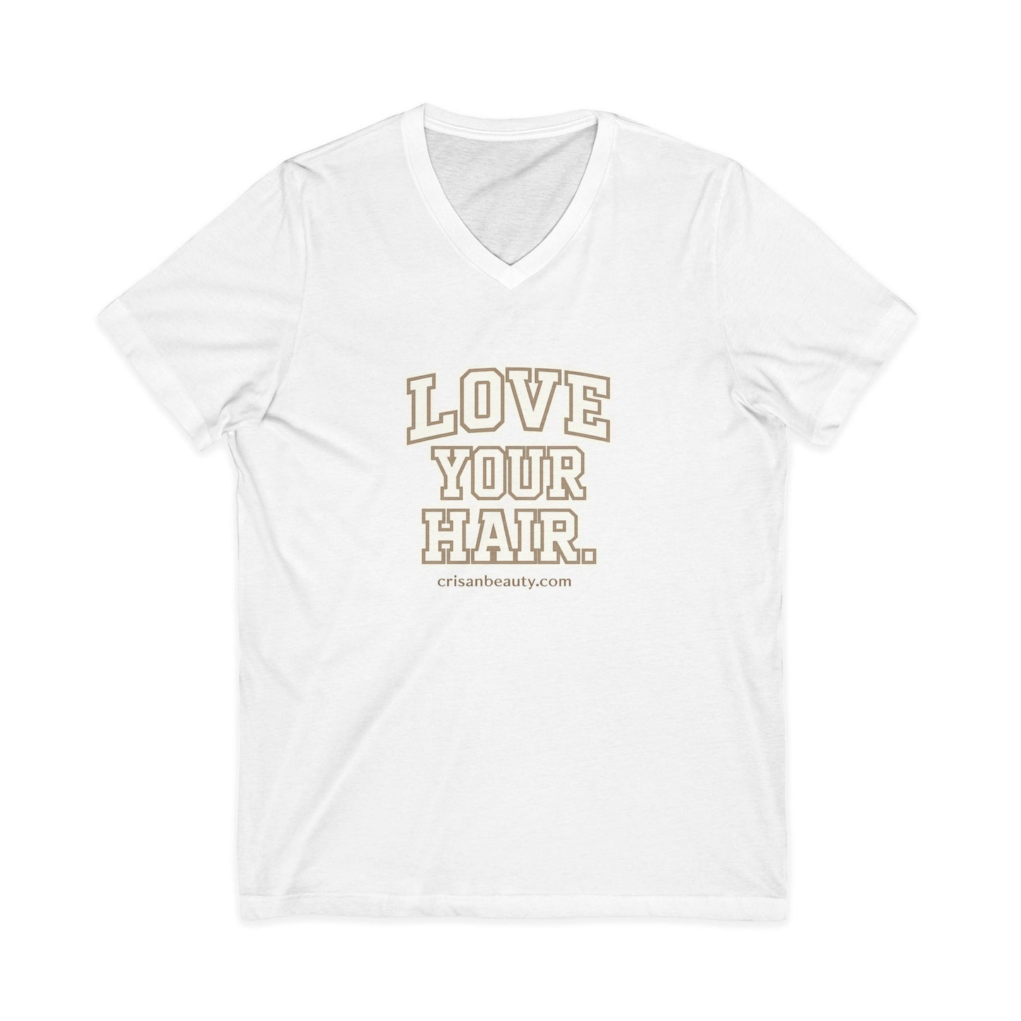 Love Your Hair V-Neck Tee — Positive Hair Care Graphic T-Shirt