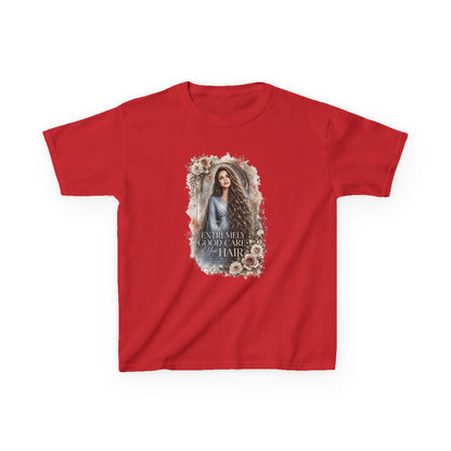 Kids Tee — “Take Extremely Good Care of Your Hair” Floral Portrait Shirt