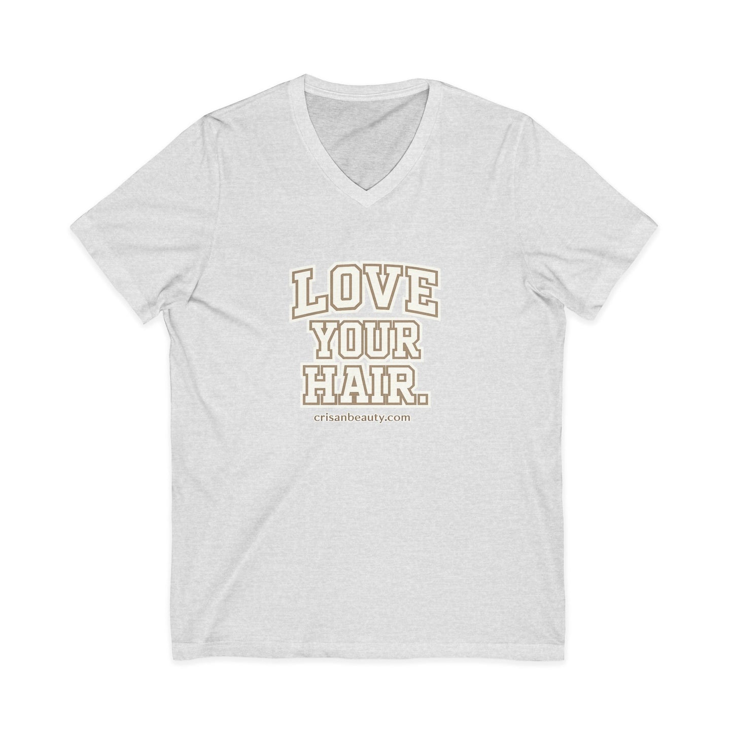Love Your Hair V-Neck Tee — Positive Hair Care Graphic T-Shirt