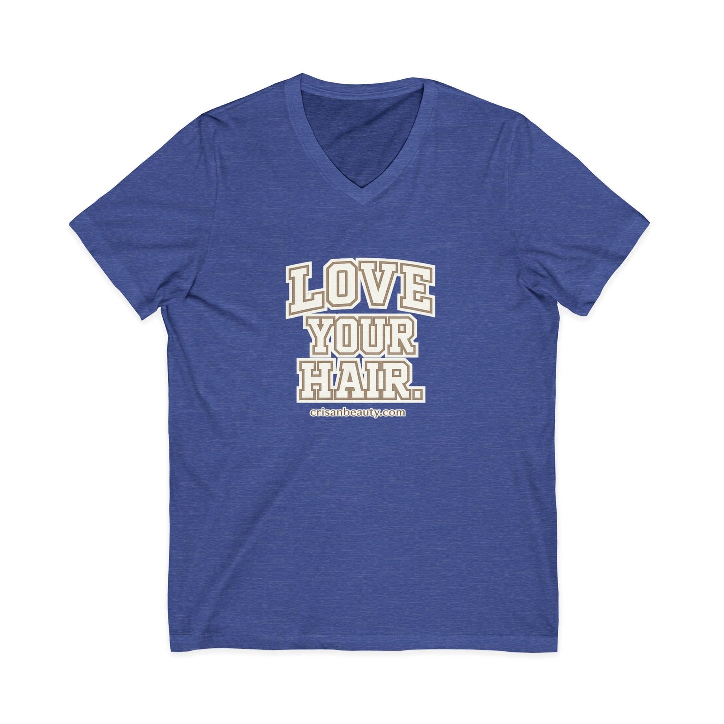 Love Your Hair V-Neck Tee — Positive Hair Care Graphic T-Shirt