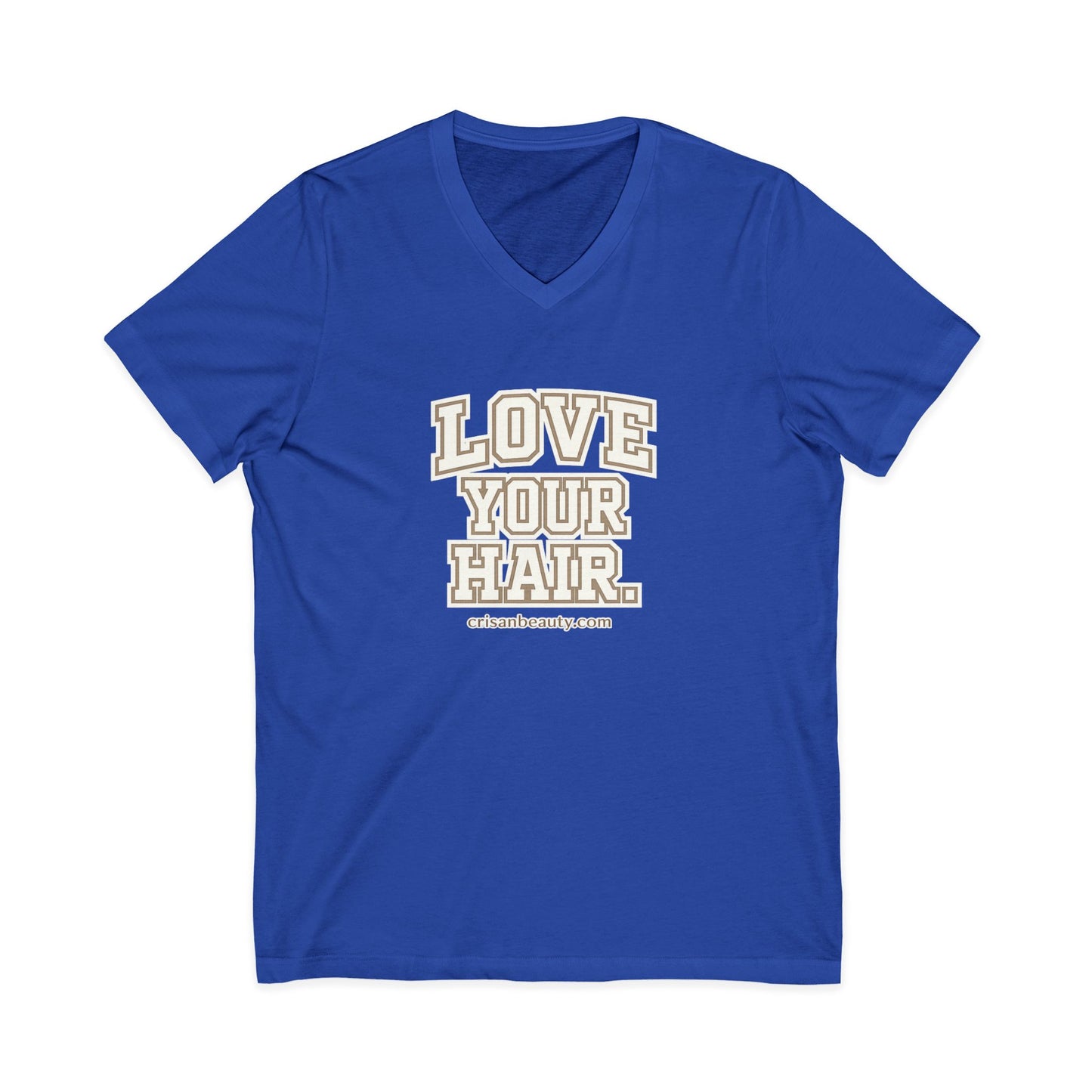 Love Your Hair V-Neck Tee — Positive Hair Care Graphic T-Shirt