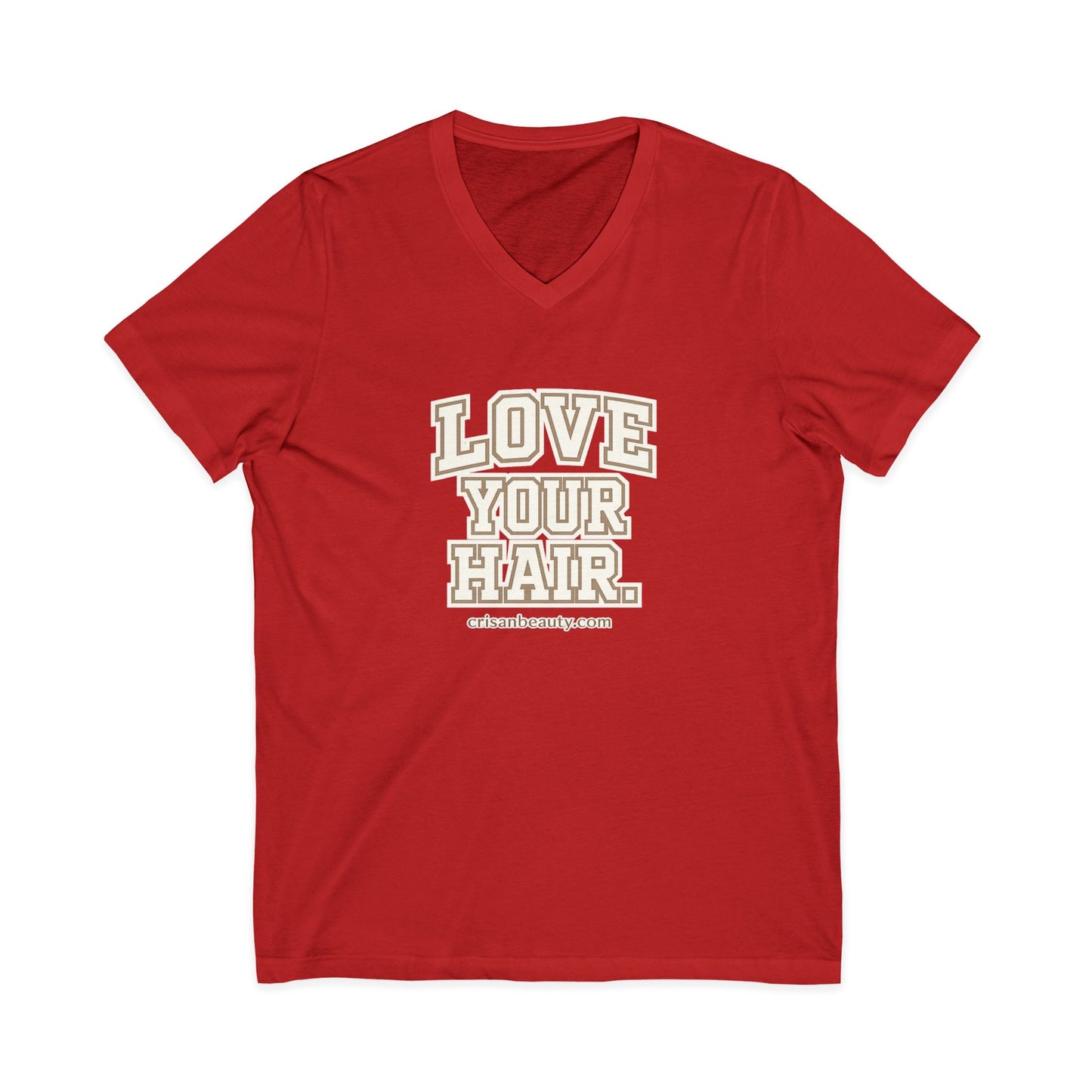 Love Your Hair V-Neck Tee — Positive Hair Care Graphic T-Shirt