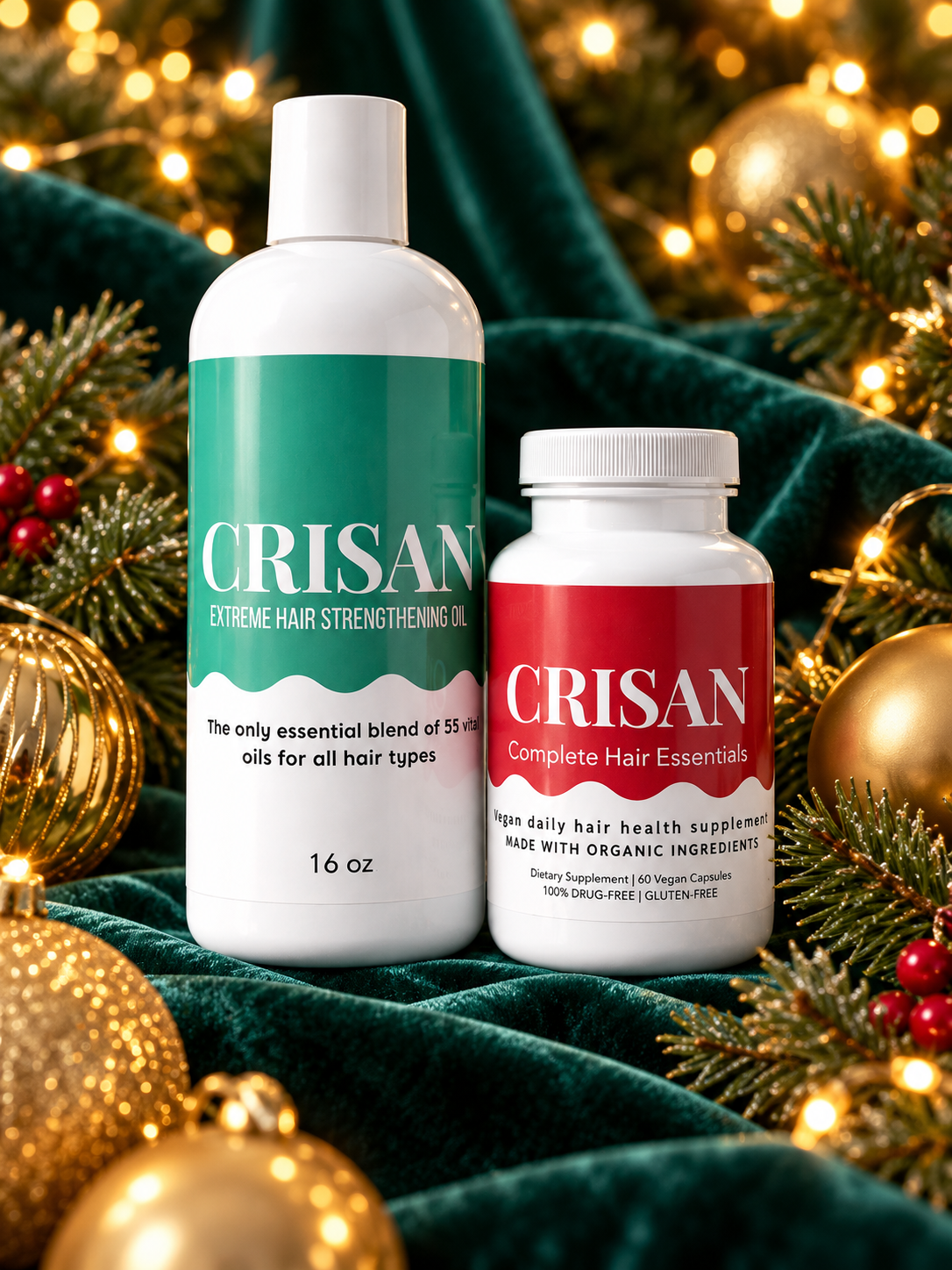 Hair Growth Duo (Oil + Vitamins) – Limited Offer — holiday product photograph